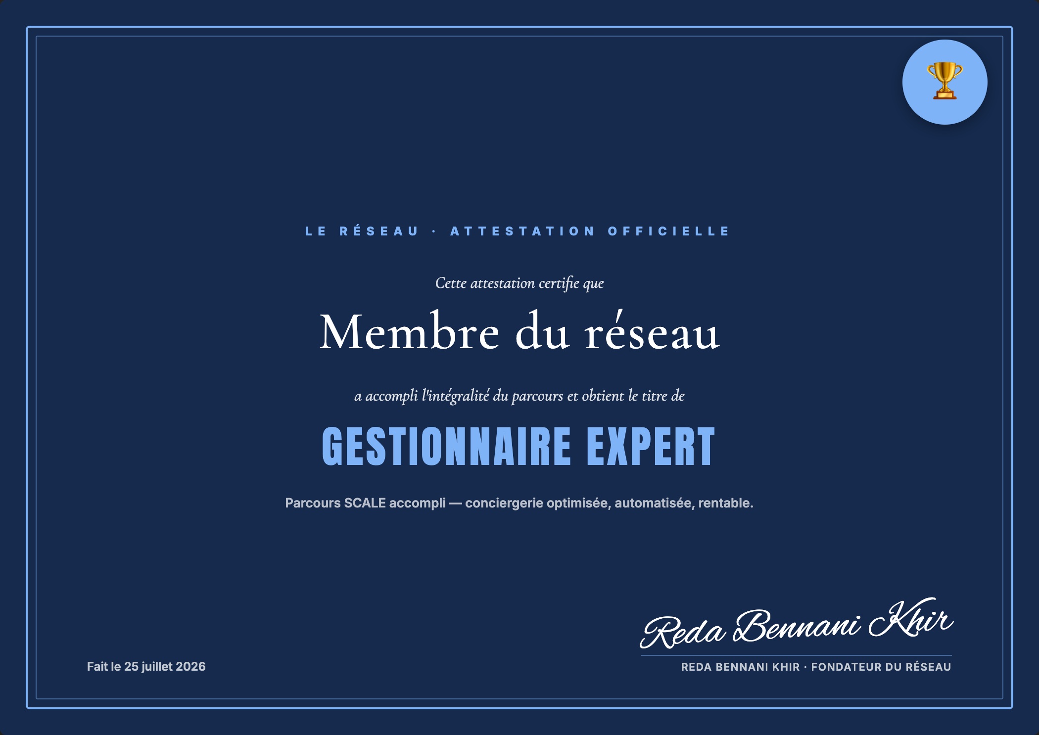 Attestation Gestionnaire Expert