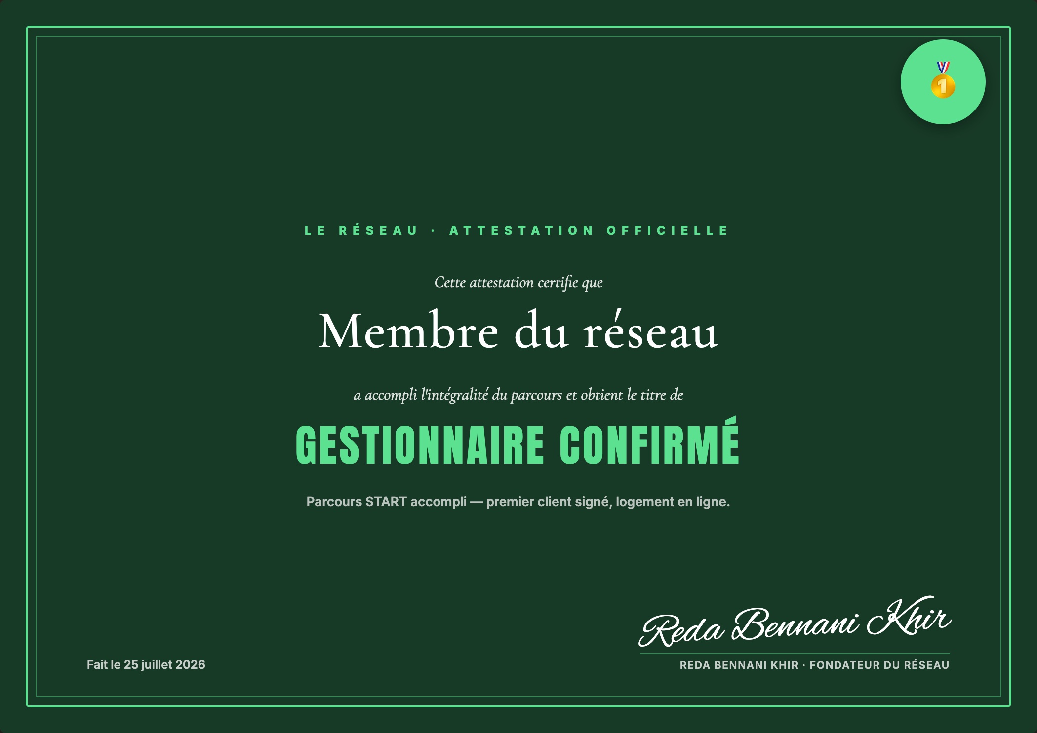 Attestation Gestionnaire Confirmé